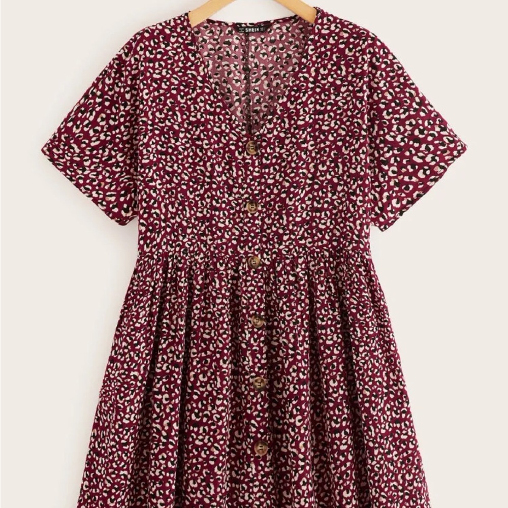 Shein V Neck Flare Dress